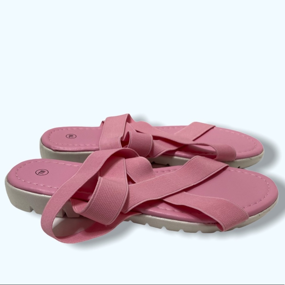 Women’s Faux Leather 7W Strappy Sandals Flip Flops